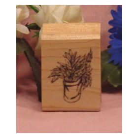 Plant in Container Art Rubber Stamp
