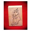 Singing Blues Cow Art Rubber Stamp