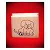 Sitting Puppy Art Rubber Stamp