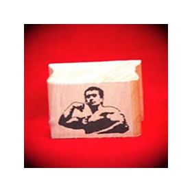 Muscle Man Art Rubber Stamp