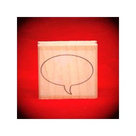 Large Left Thought Balloon Oval Art Rubber Stamp
