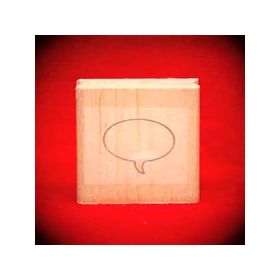 Small Left Thought Balloon Oval Art Rubber Stamp