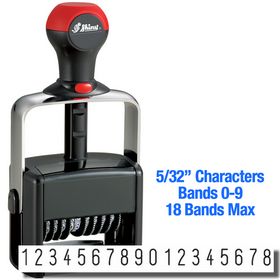 18 Wheel Shiny Heavy Duty Self Inking Number Stamp 5/32 Characters