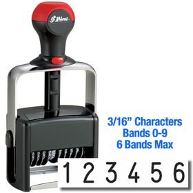 6 Wheel Shiny Heavy Duty Number Stamp 3/16 Characters