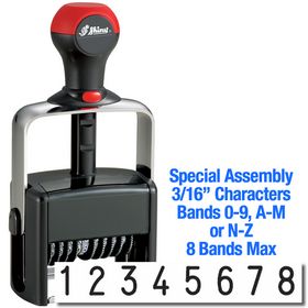 Special Assembly 8 Wheel Shiny Heavy Duty Number Stamp 3/16 Characters