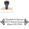 Scroll Palatino Customized Address Ink Stamp