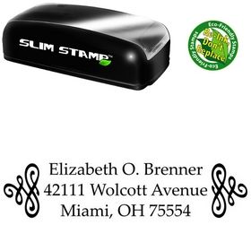 Slim Pre-Inked Scroll Palatino Customized Address Ink Stamp