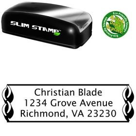 Slim Link Border Lucida Sans Return Address Ink Stamp