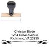 Bottom Border Arial Initial Address Rubber Stamp