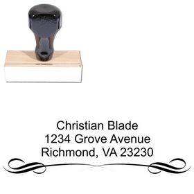 Bottom Border Arial Initial Address Rubber Stamp