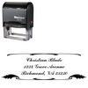 Self-Ink Leaf Commercial Script Monogrammed Address Rubber Stamp