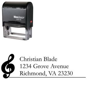 Self Inking Music Garamond Customized Address Stamp