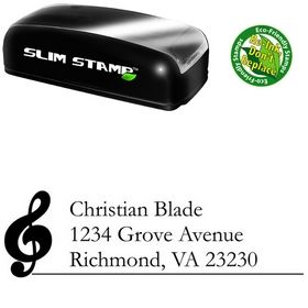 Compact Music Garamond Customized Address Stamp
