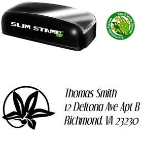 Slim Flower Circle Dream Orphans Custom Address Stamp