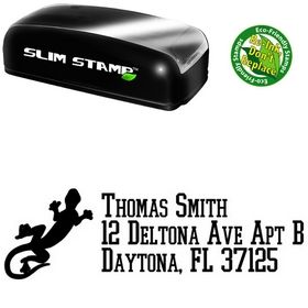Slim Pre-Inked Gecko College Boy Customized Address Stamp