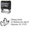 Self Inking Butterfly Monotype Corsiva Personal Address Stamp