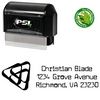 PSI Pre-Inked Triangles Cuomotype Monogrammed Address Stamper