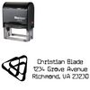 Self-Inking Triangles Cuomotype Monogrammed Address Stamper