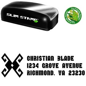 Slim Pre-Inked Greek Direction Address Ink Stamp