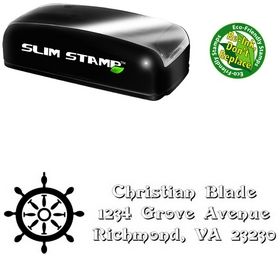 Slim Rudder Swash Creative Address Ink Stamp