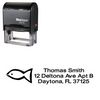 Self Stamping Fish Crossdraft Creative Address Rubber Stamp