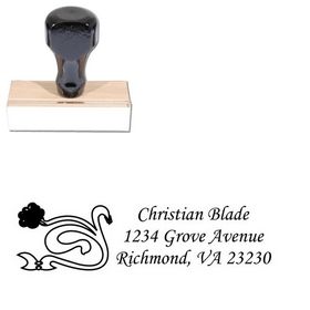 Rose Corsiva Personalized Address Rubber Stamp