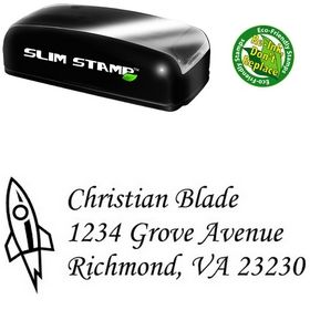 Slim Pre-Inked Rocket Corsiva Address Stamp