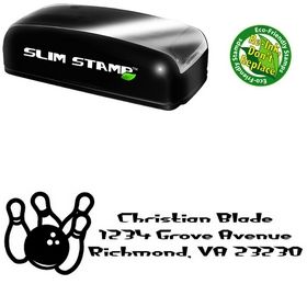 Slim Pre-Ink Bowling Fluoride Customized Address Stamper