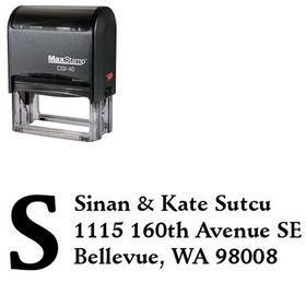Self-Inking Initial Fill Schneidler Personal Address Stamp
