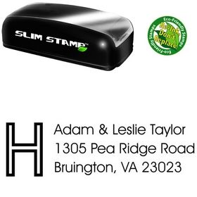 Slim Pre-Ink Initial Avant Garde Creative Address Stamper