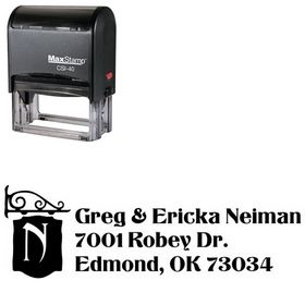 Self Ink Titania Monogrammed Address Stamper