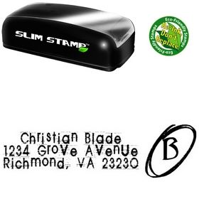 Slim Pre-Inked Tom Violence Personal Address Stamper