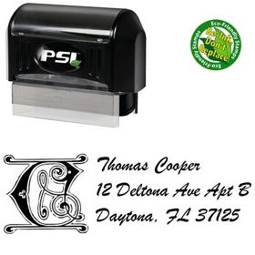 Pre-Inked Initial Brush Script Personalized Address Stamper