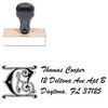 Initial Brush Script Personalized Address Stamper