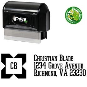 PSI Pre-Ink Square Notch College Personal Address Ink Stamp