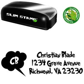 Slim Pre-Inked Grinched Address Rubber Stamp