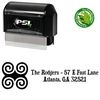 Pre-Inked Swirls Duality Personal Address Stamp