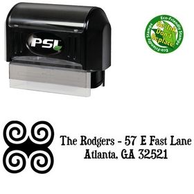 Pre-Inked Swirls Duality Personal Address Stamp