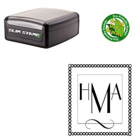 Slim Pre Inked Parisian Custom Made Monogrammed Rubber Stamp