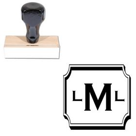 Copperplate Gothic Custom Made Rubber Initial Stamp