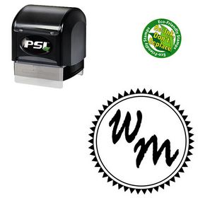 PSI Pre-Ink Rage Italic Personalized Round Initial Stamper