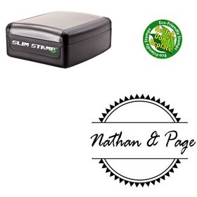 Slim Pre-Inked Rage Italic Custom Round Monogram Stamp