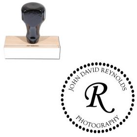 Monotype Corsiva Personalized Monogrammed Rubber Stamp