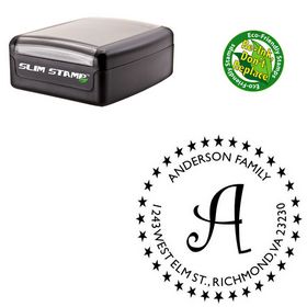 Slimline Pre-Inked Curlz Custom Made Address Monogram Stamp