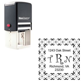 Self-Ink Curlz Monogram Address Stamp