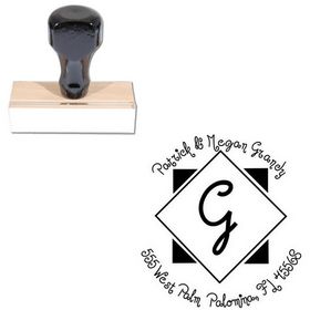 Jandles Personalized Monogram Rubber Stamp