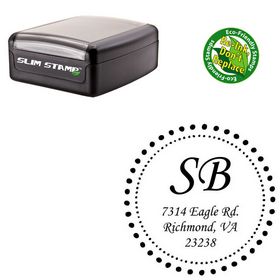 Slimline Monotype Corsiva Customized Monogram Rubber Stamp