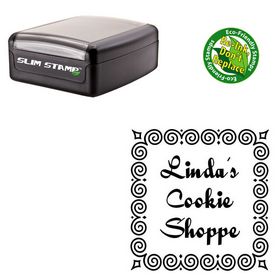 Slim Pre Ink Quigley Wigley Personalized Round Rubber Stamp