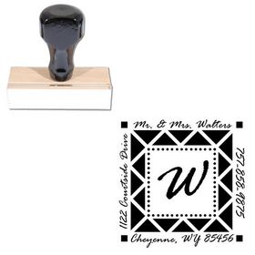 Rage Italic Personalized Monogram Address Stamp