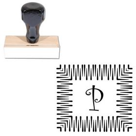 Curlz Custom Initial Rubber Stamp